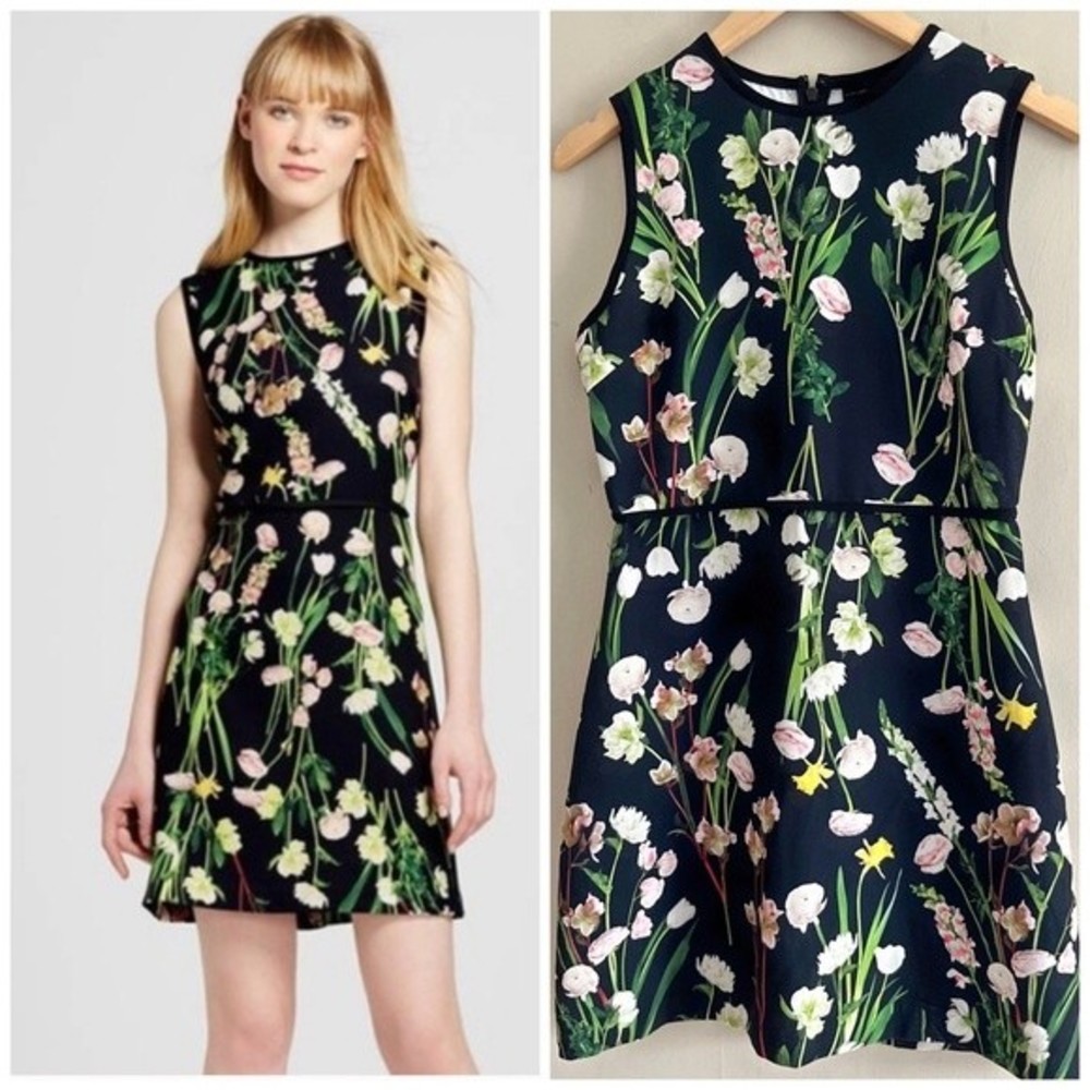 ☀️VICTORIA BECKHAM for Target English floral mini dress garden formal party